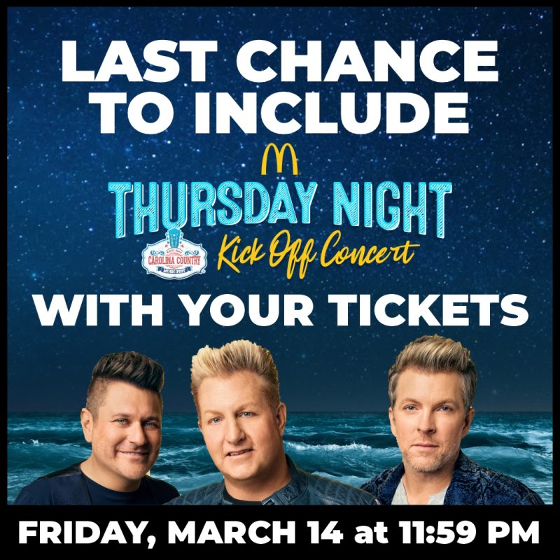 Last Chance To Get McDonald’s Thursday Night Kick-Off Concert Included!